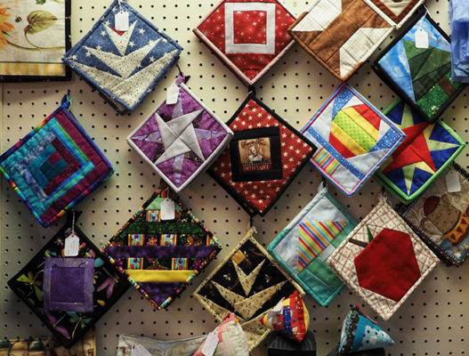 hand crafted potholders at Peacham Corner Guild