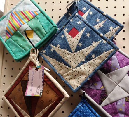 pot holders by Colleen's Creations at Peacham Corner Guild